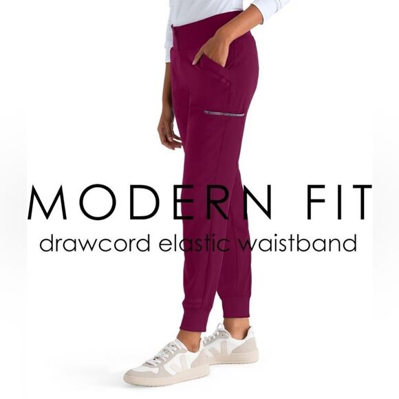 BARCO Grey's Anatomy Impact GIP554 Women's Lively Scrub Pant Wine XSP size XLT - Picture 3 of 10